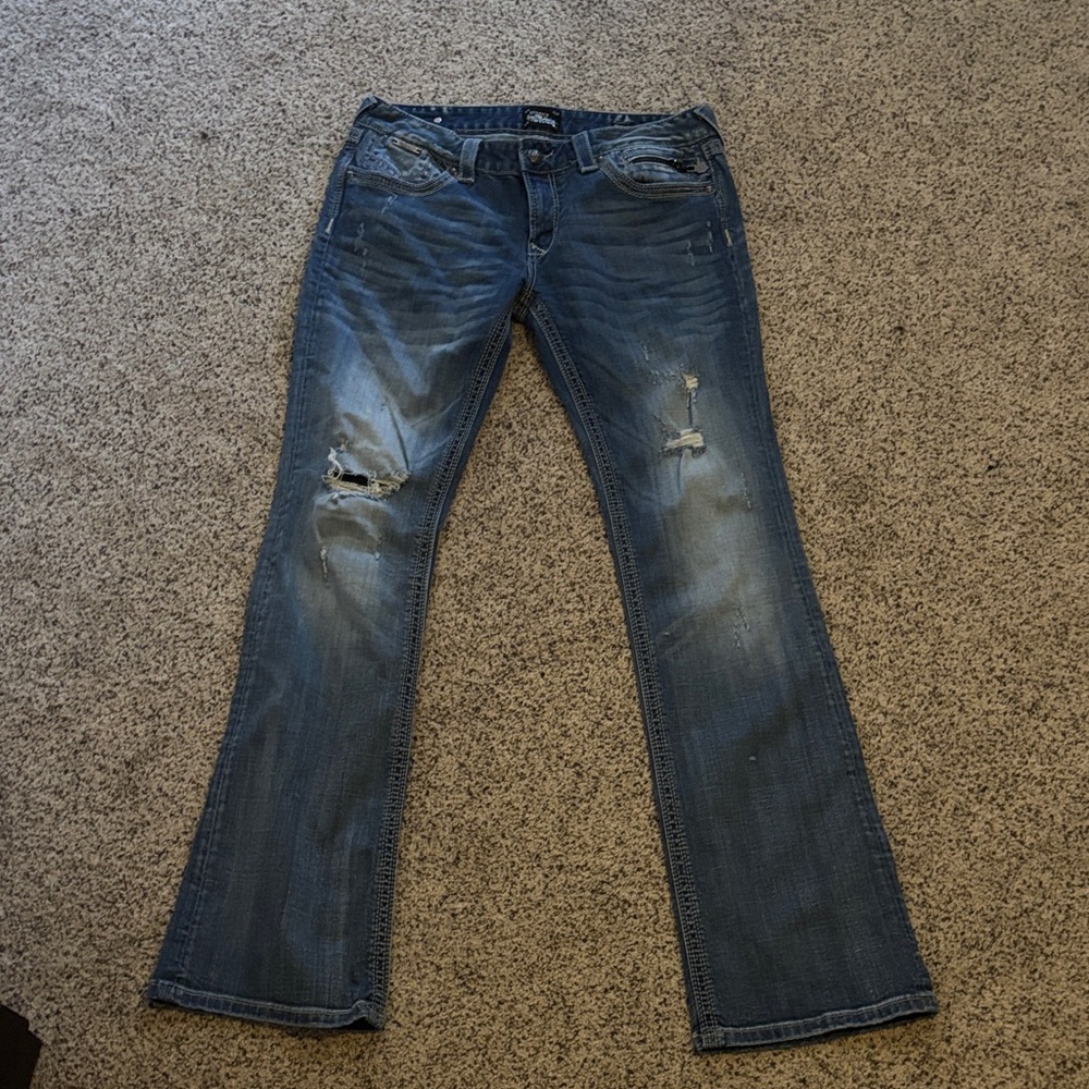 Stylish Blue Distressed Women Jeans